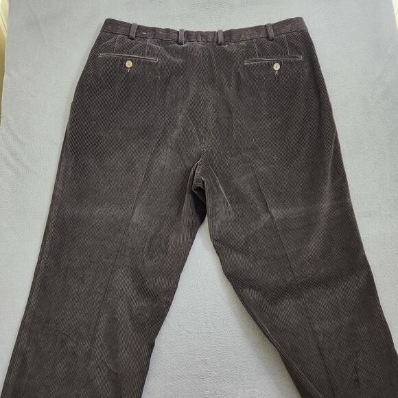Lauren Ralph Lauren Men 38X34 Black Straight Leg Pleated Corduroy Pants - Picture 4 of 10